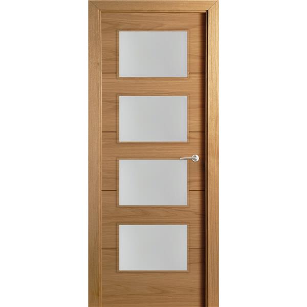 PUERTA V4H/4V ROBLE AMERICANO BARNIZADA 2030X625X35 VIDRIERA (1 UN)